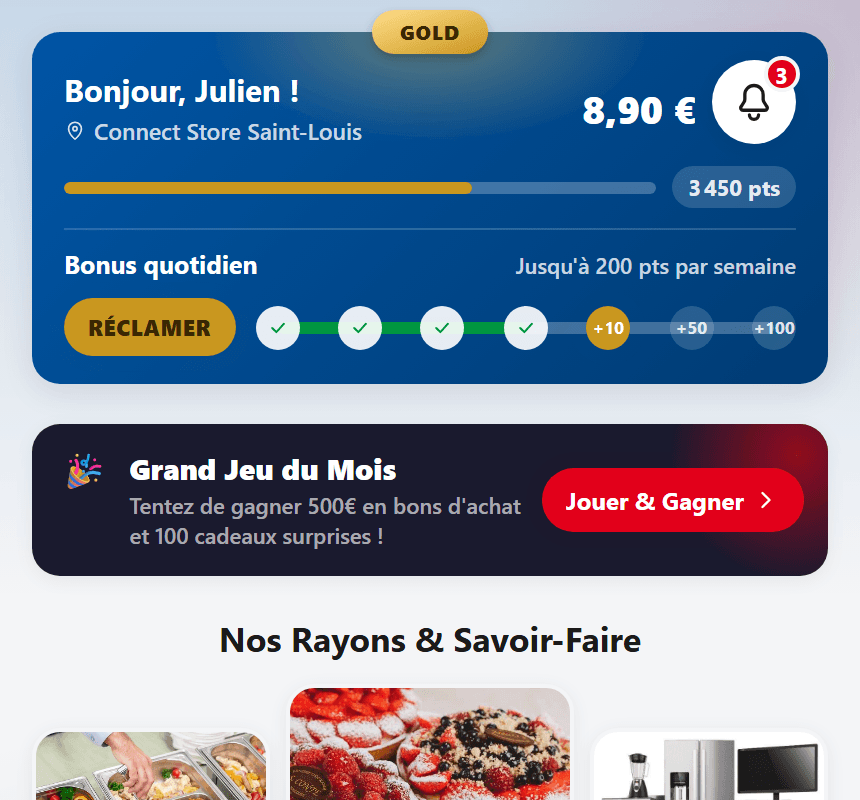 Aperçu de l'application Connect Store